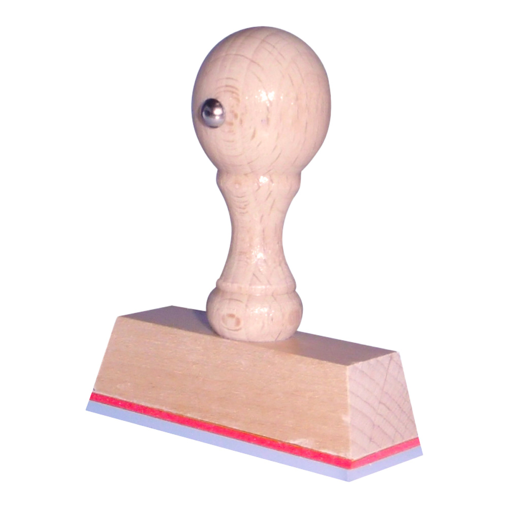 Houten handstempel 60x20 mm.