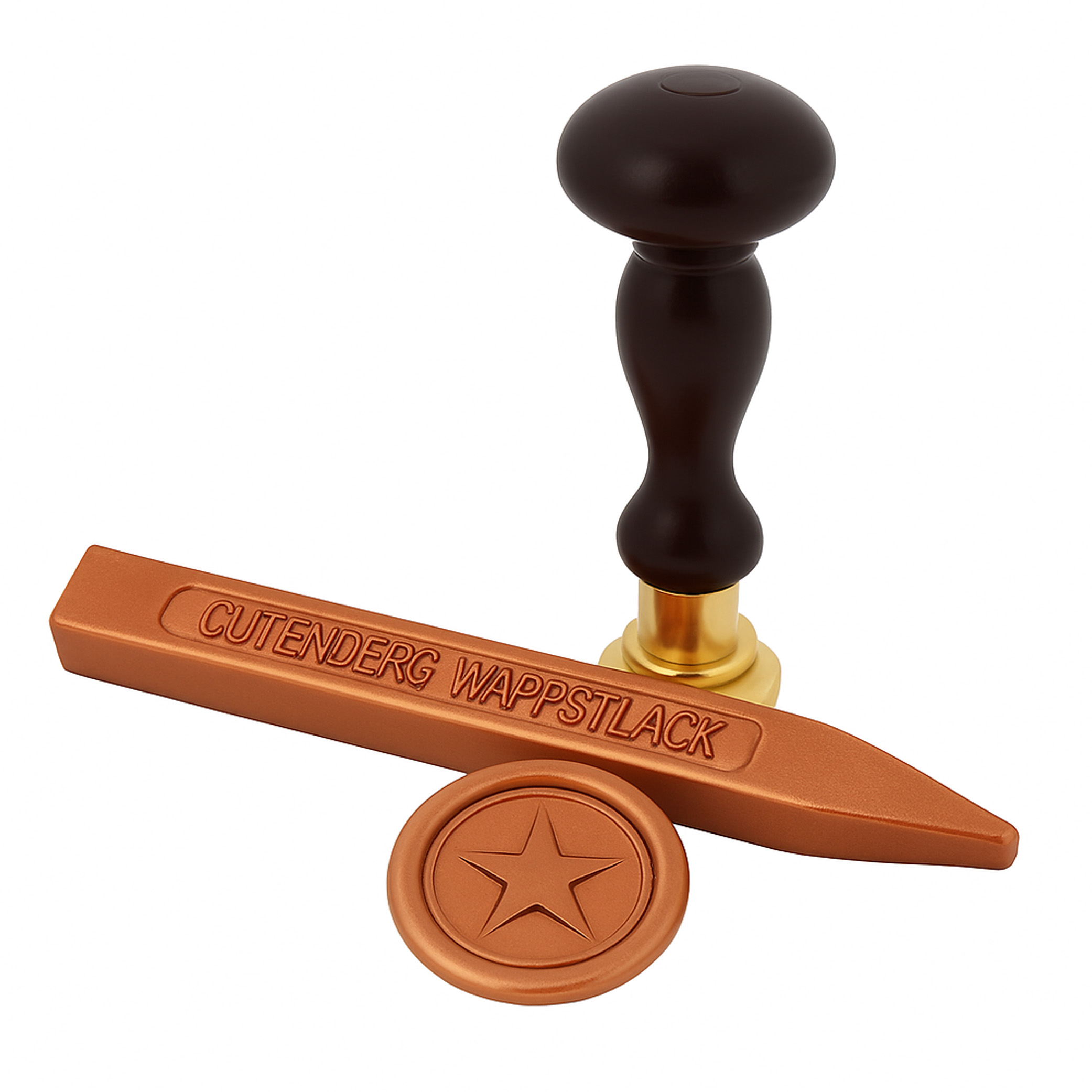 Gutenberg lakstaaf koper en lakstempel